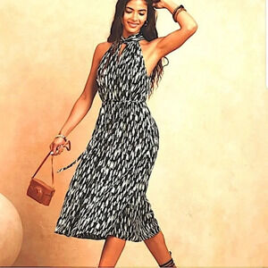 Twist-Neck Satin Banana Republic Dress